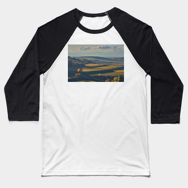 View across the Kaiserstuhl in Autumn Baseball T-Shirt by mbangert